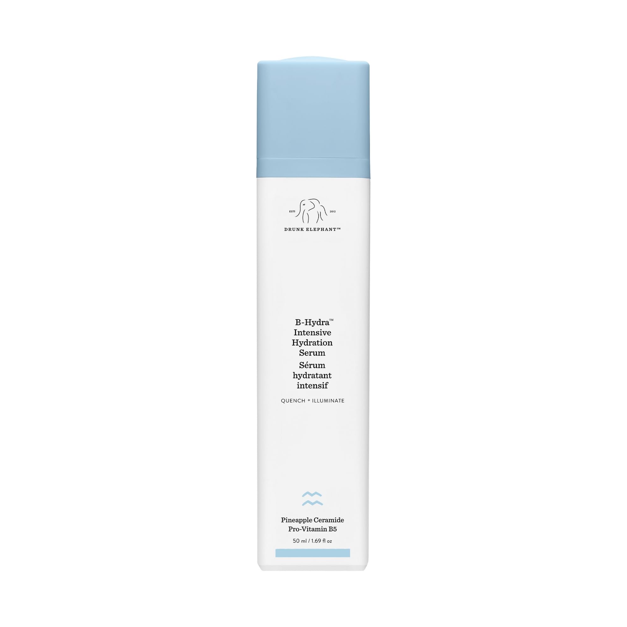 Drunk Elephant B-Hydra bottle pour for quick daily hydration.