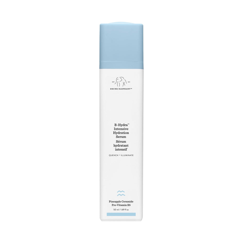 Drunk Elephant B-Hydra bottle pour for quick daily hydration.