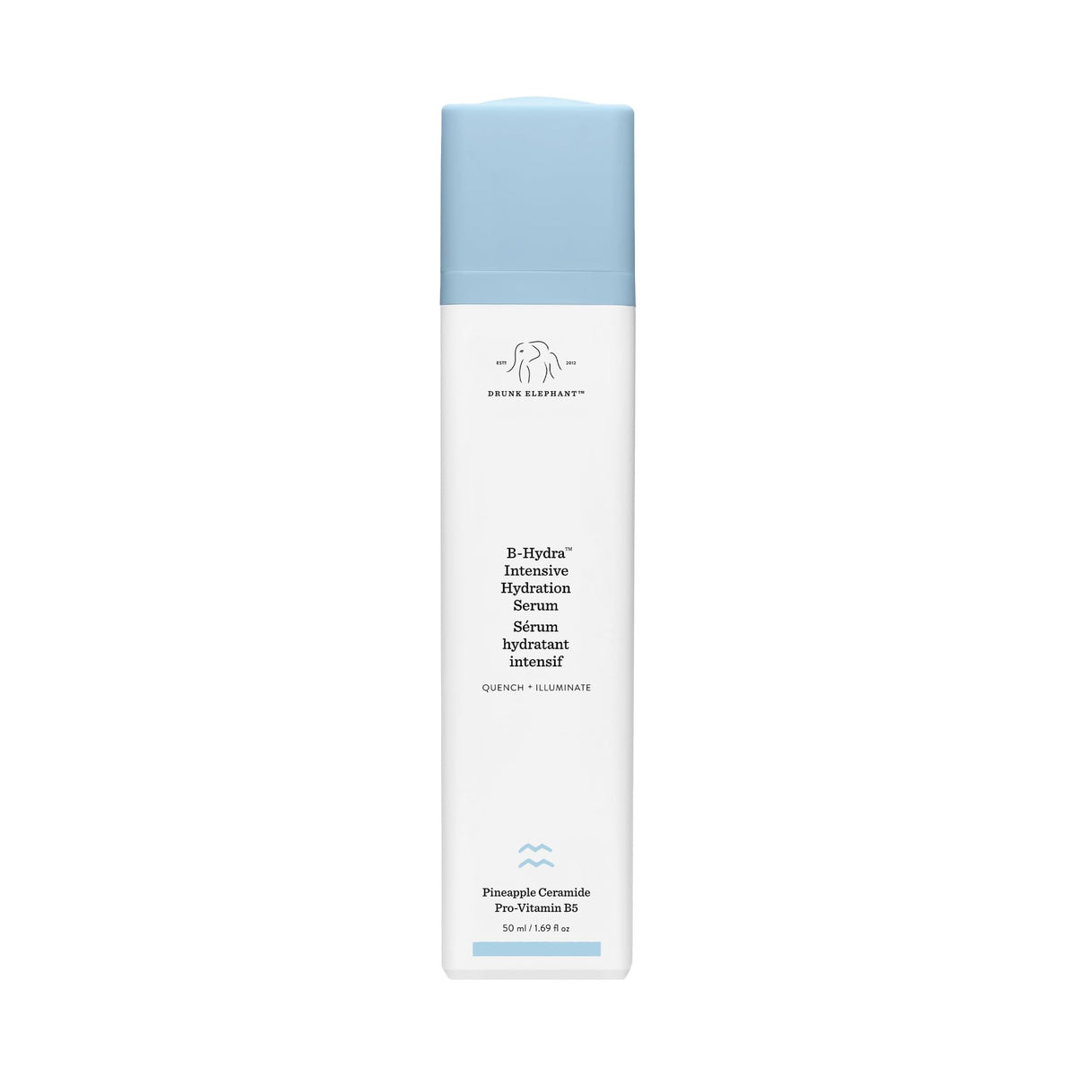 Drunk Elephant B-Hydra bottle pour for quick daily hydration.