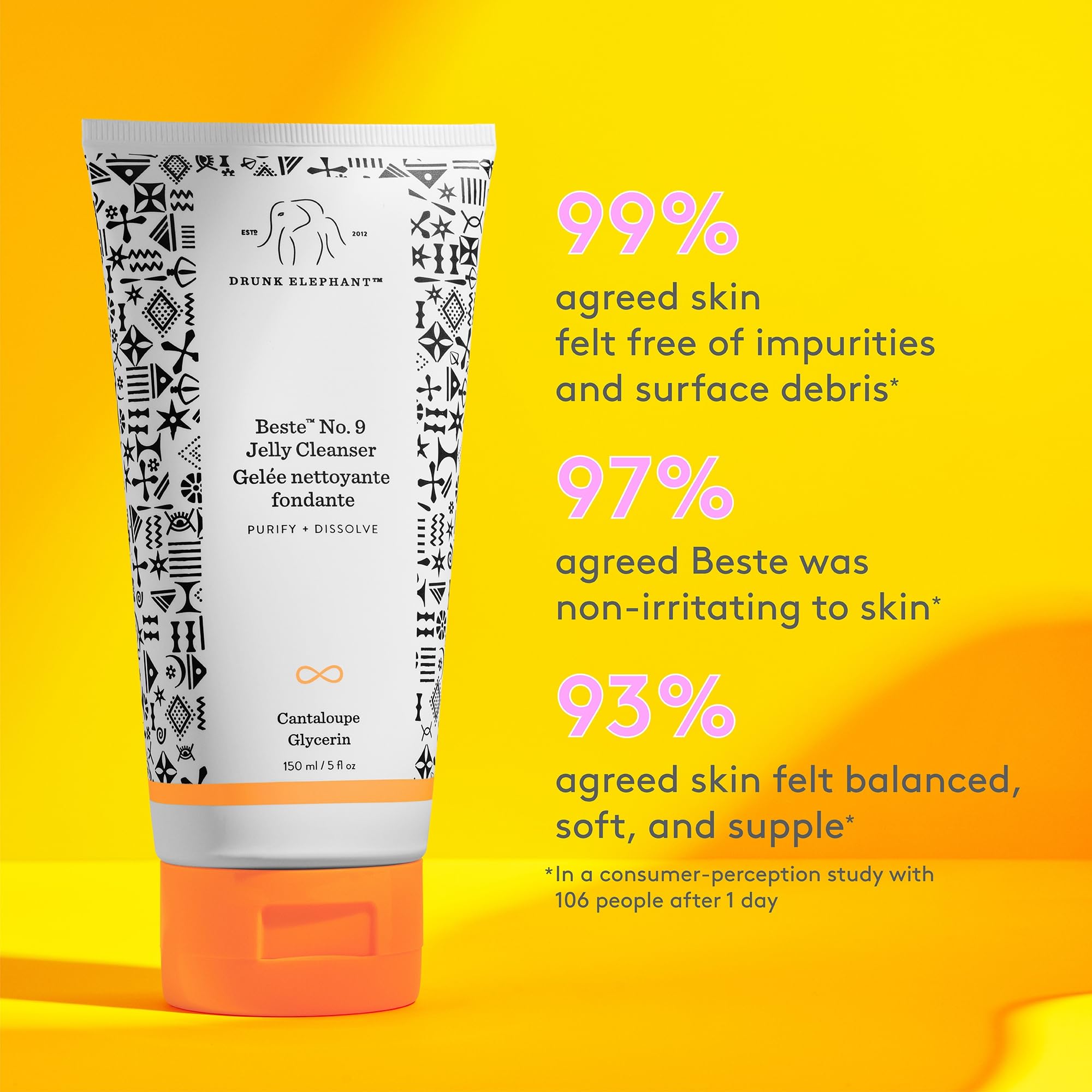 Closeup shows the gel texture and gentle formula of the cleanser.