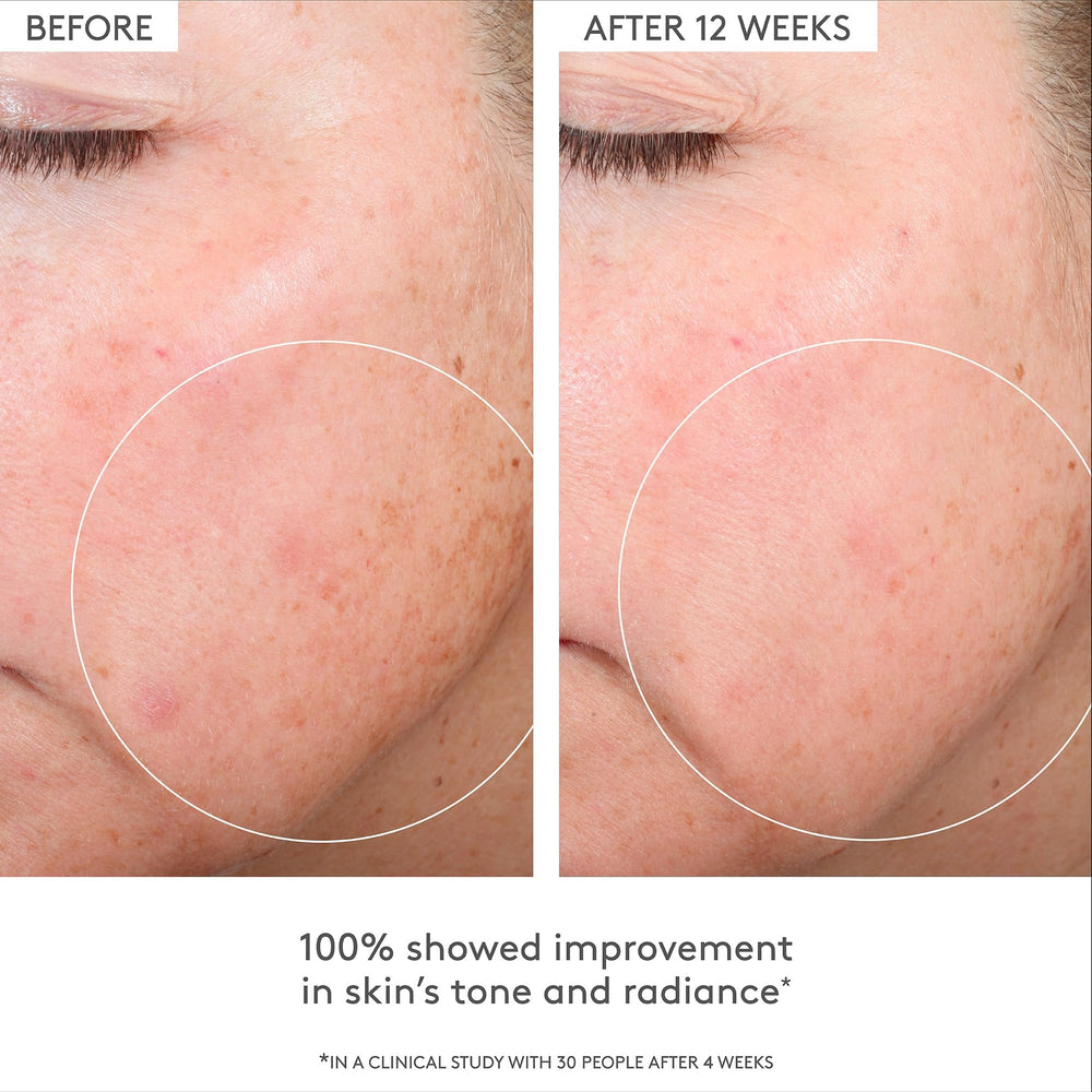 Close-up of ingredients with 15% L-ascorbic and ferulic acids for glow