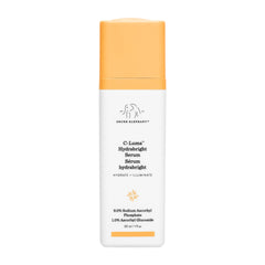 Drunk Elephant C-Luma Hydrabright Serum bottle shows radiant vitamin C glow