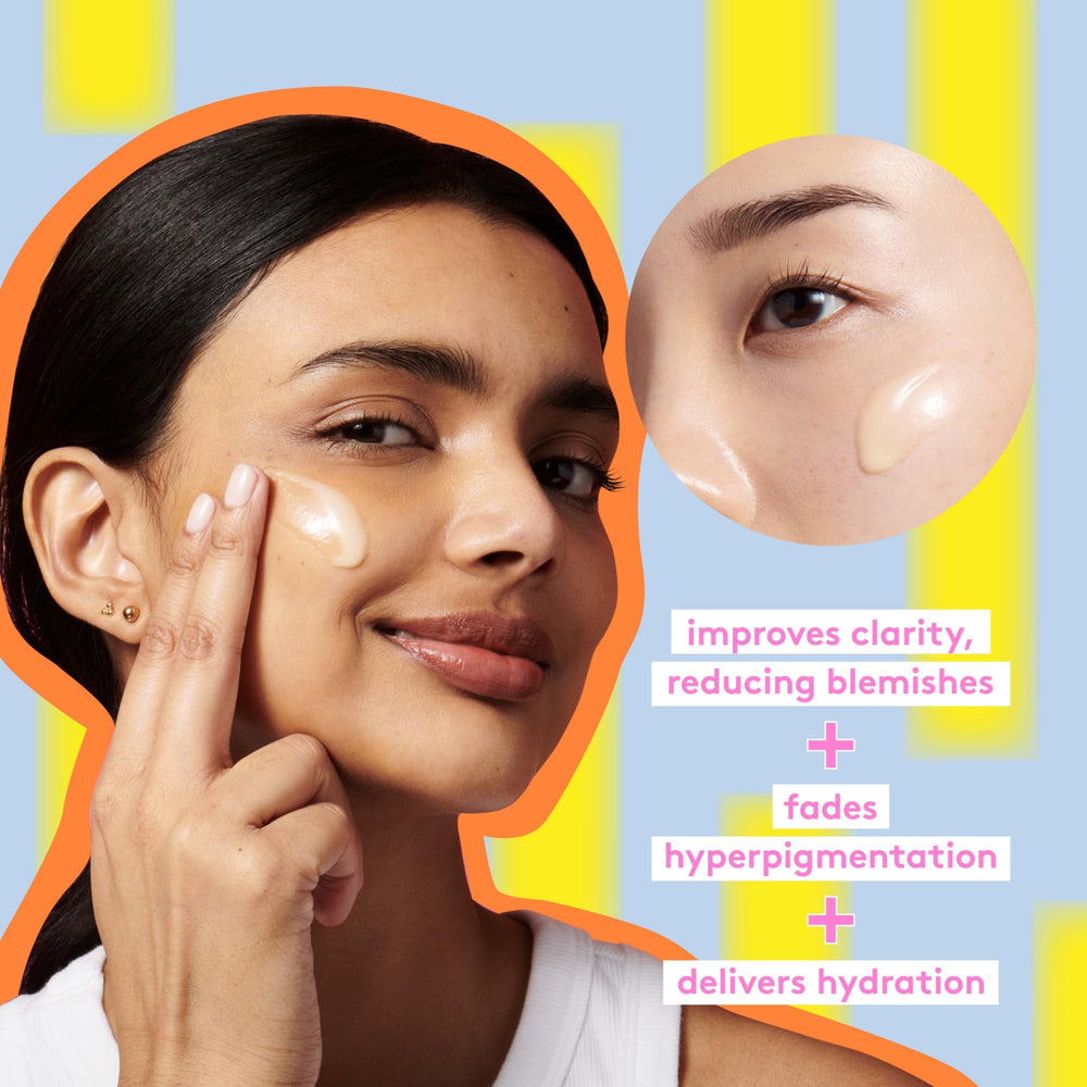 Drunk Elephant C-Luma Hydrabright Serum dropper ready for hydrating application