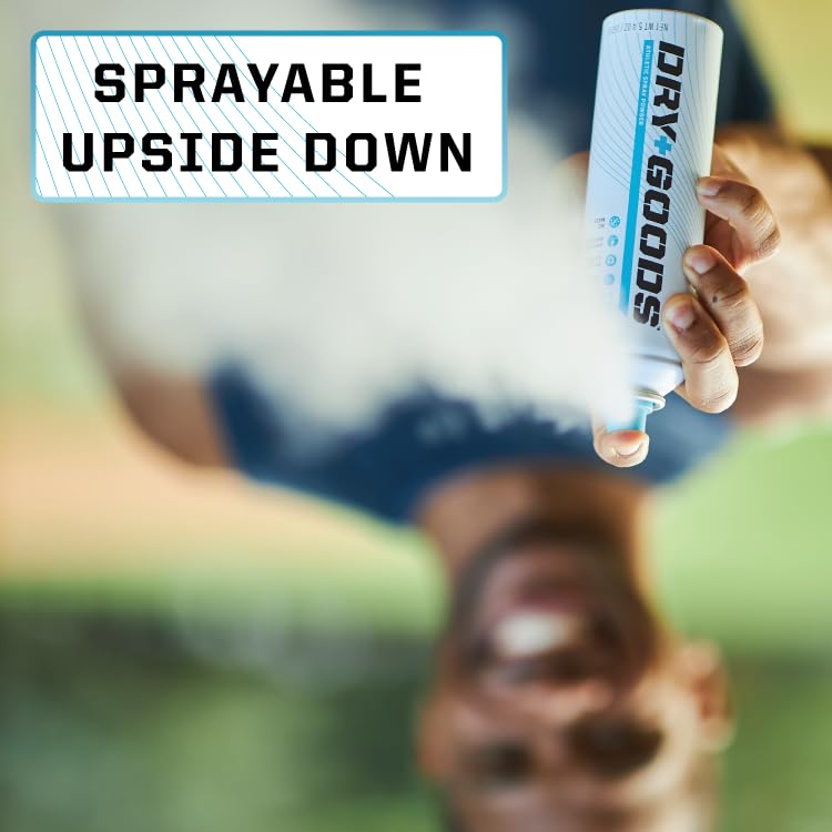 Dry Goods Original Athletic Spray Powder efecto refrescante rápido después del ejercicio.