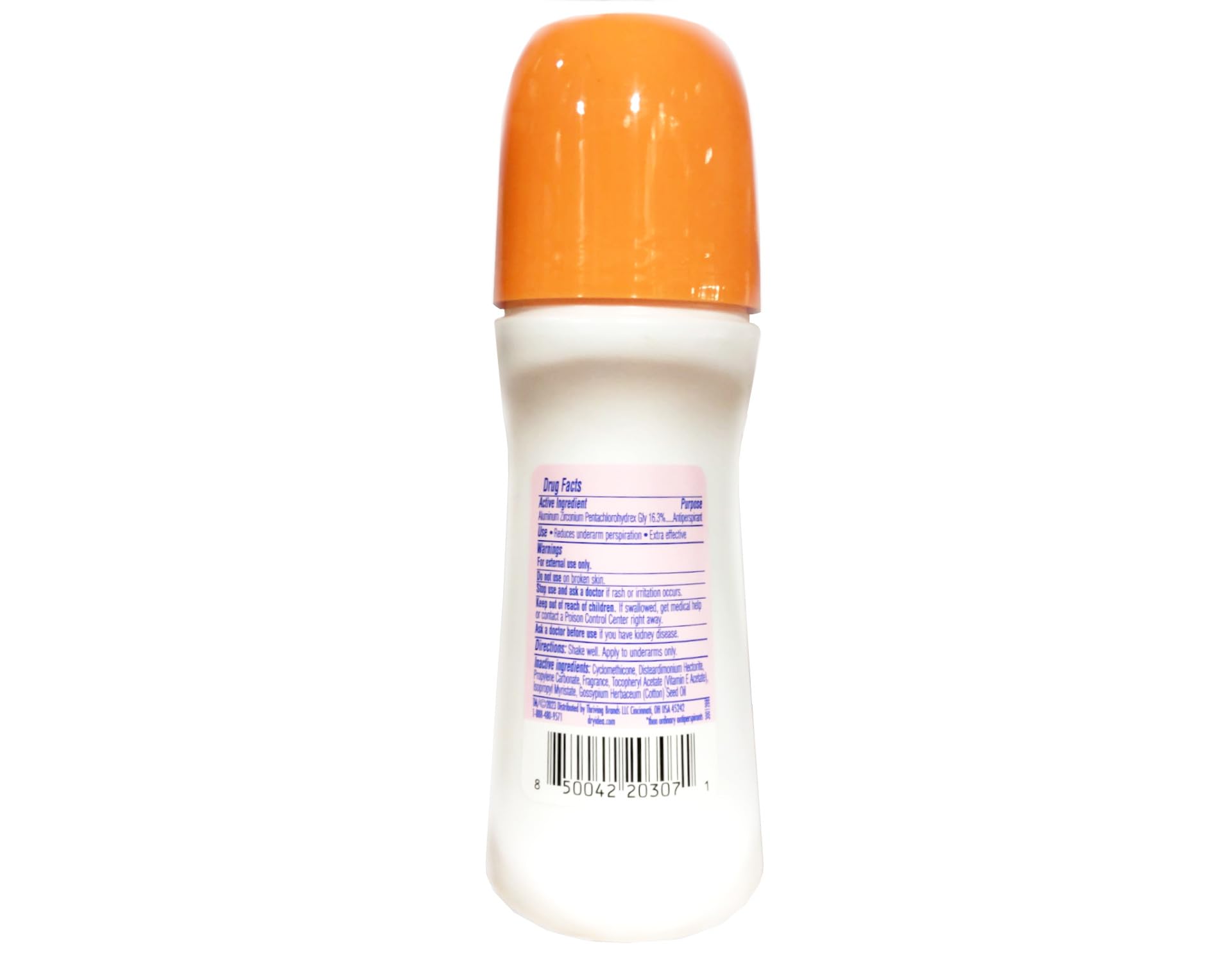Dry Idea Fresh Linen Roll-On cap close-up highlighting travel-friendly packaging.
