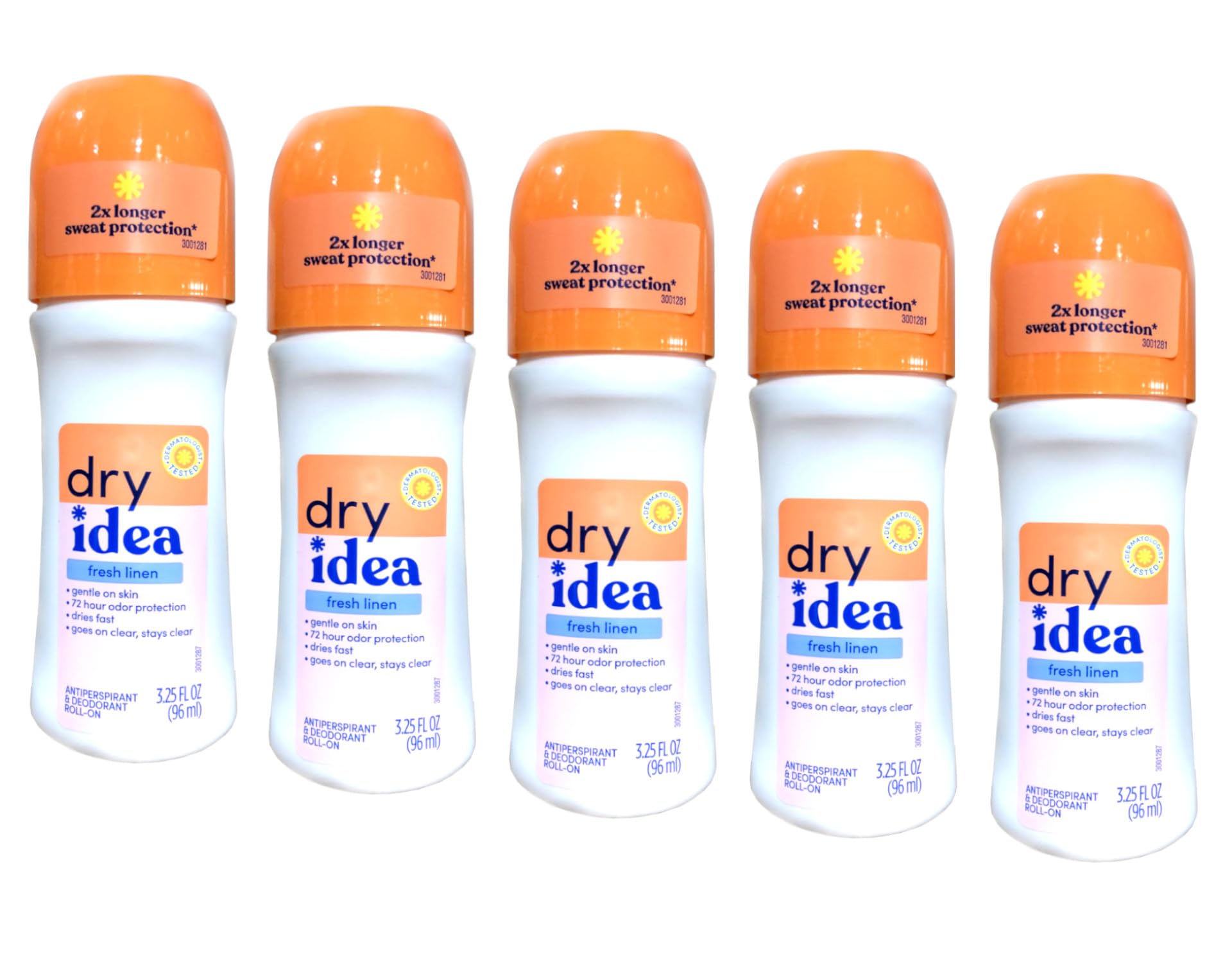 Dry Idea Fresh Linen Roll-On front view for everyday all-day confidence.