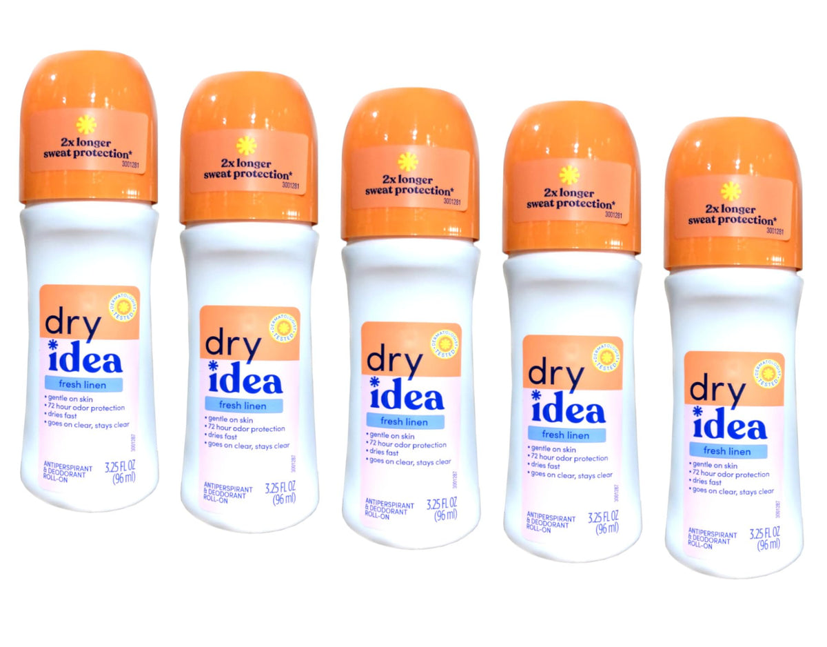 Dry Idea Fresh Linen Roll-On front view for everyday all-day confidence.