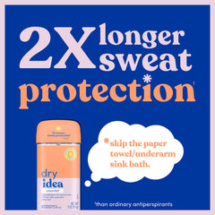 Dry Idea gel deodorant fast-drying application demonstrates residue-free wear