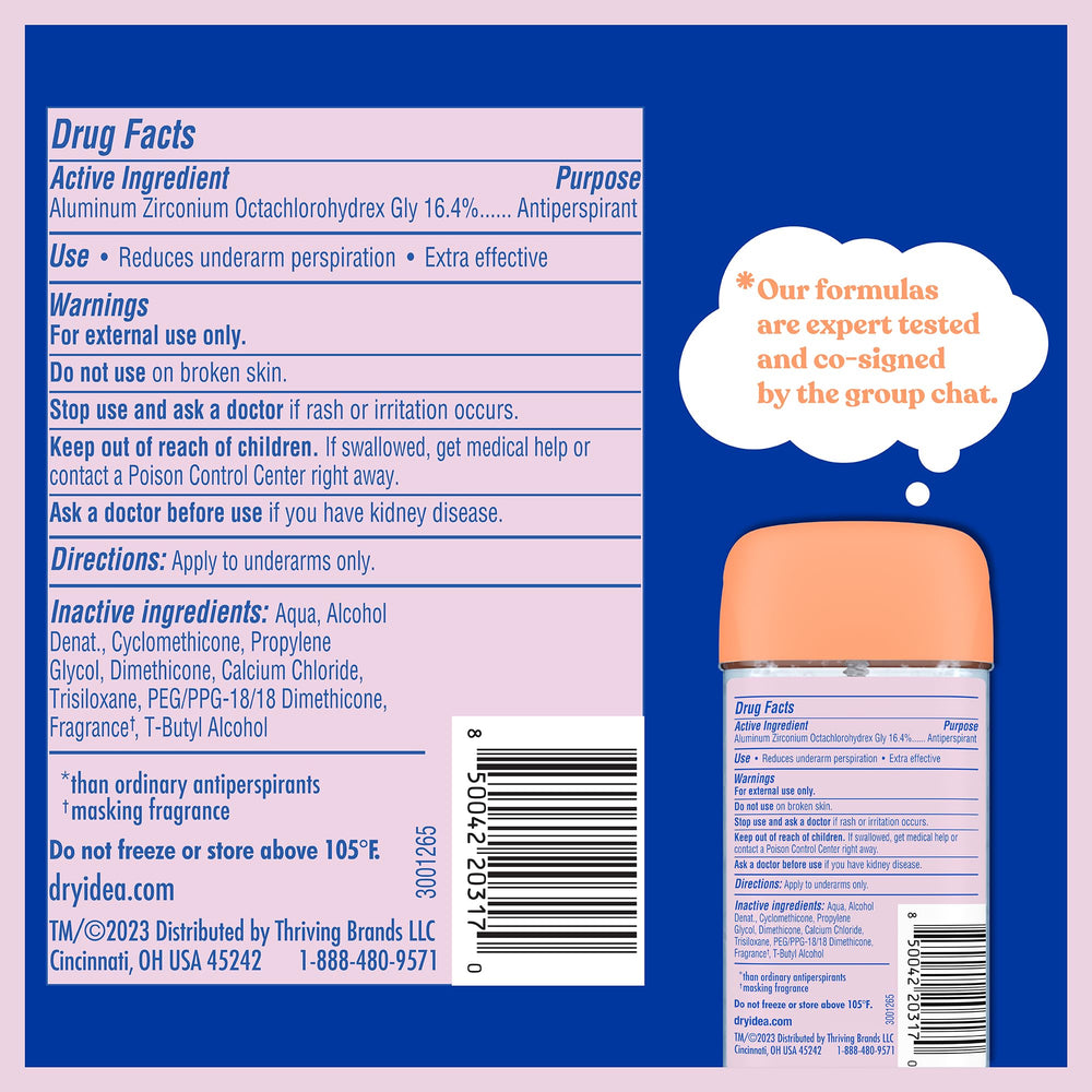 Dry Idea gel deodorant pack of 6 front view for value and convenience