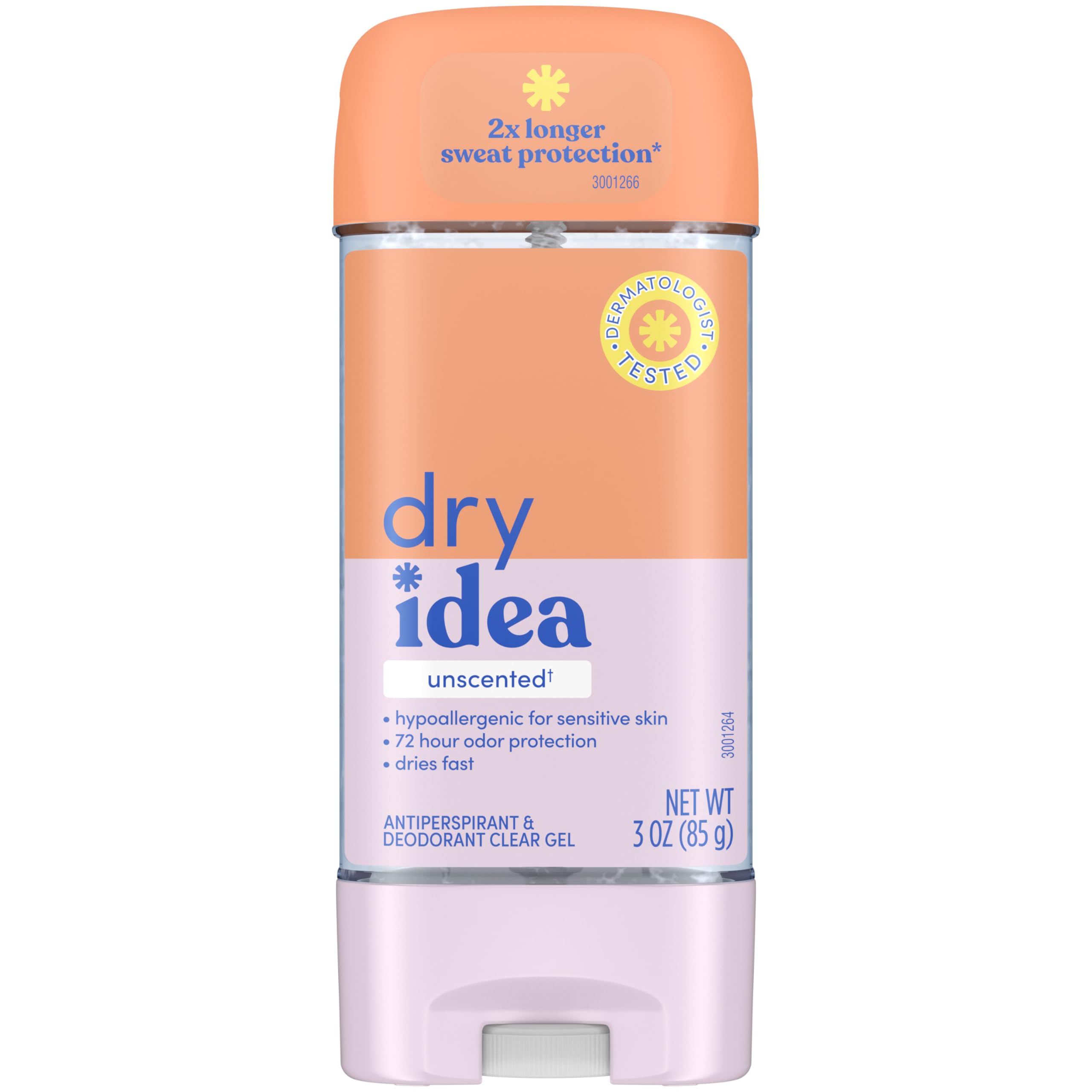 Dry Idea Gel Deodorant for Women unscented application keeps you dry without fragrance.