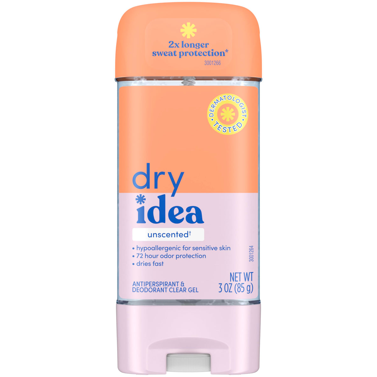 Dry Idea Gel Deodorant for Women unscented application keeps you dry without fragrance.