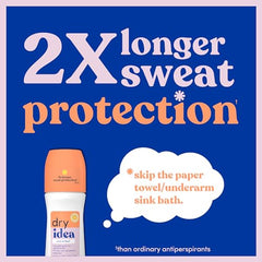 Application moment of Dry Idea Unscented Roll-On on underarm