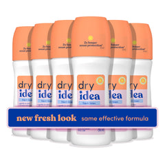 Dry Idea unscented roll-on bottle for women with clear, quick-drying application