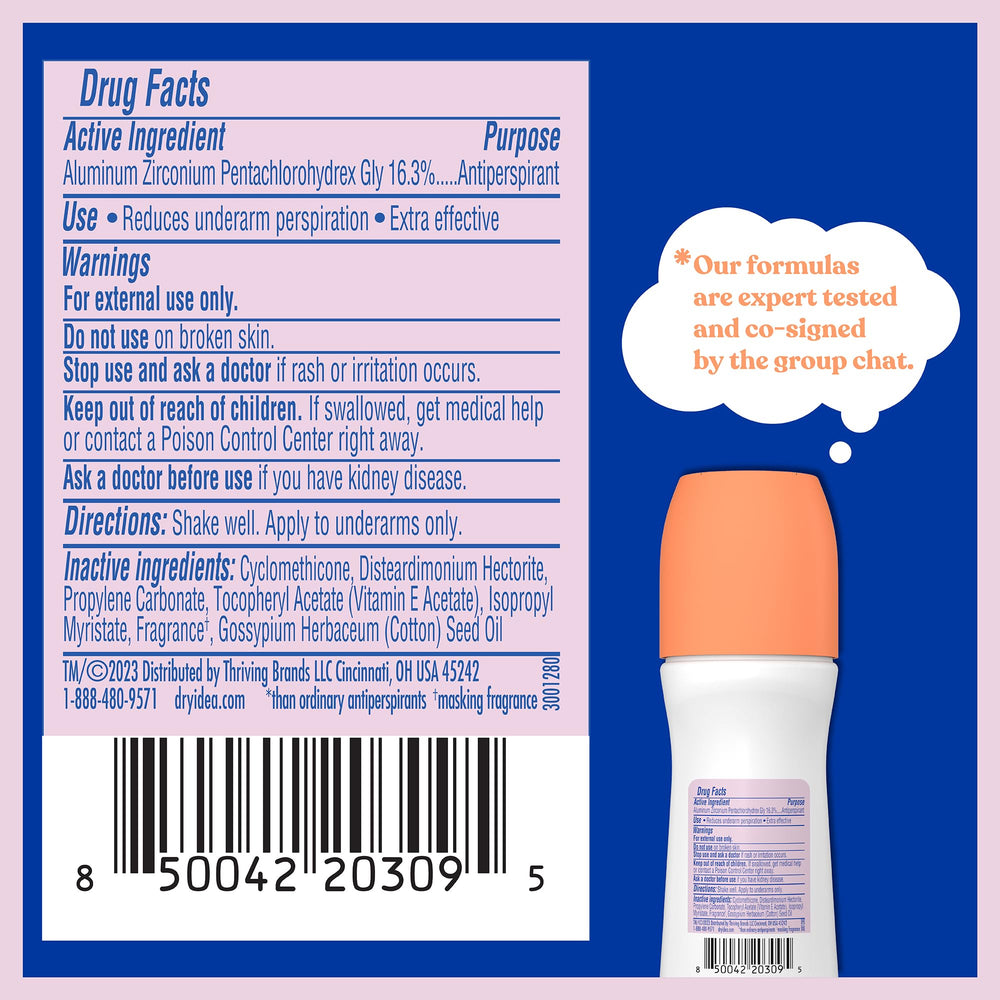 Sensitive skin friendly Dry Idea Unscented Roll-On in use