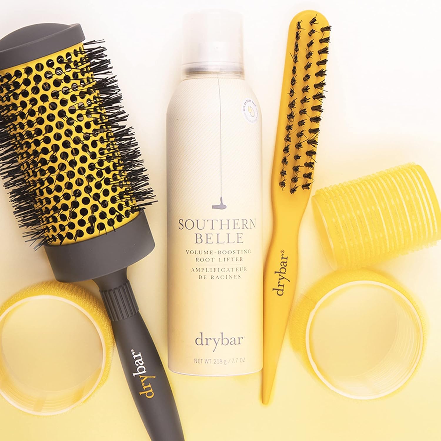 Drybar High Tops Self-Grip Rollers 6-pack packaging for easy use and storage.