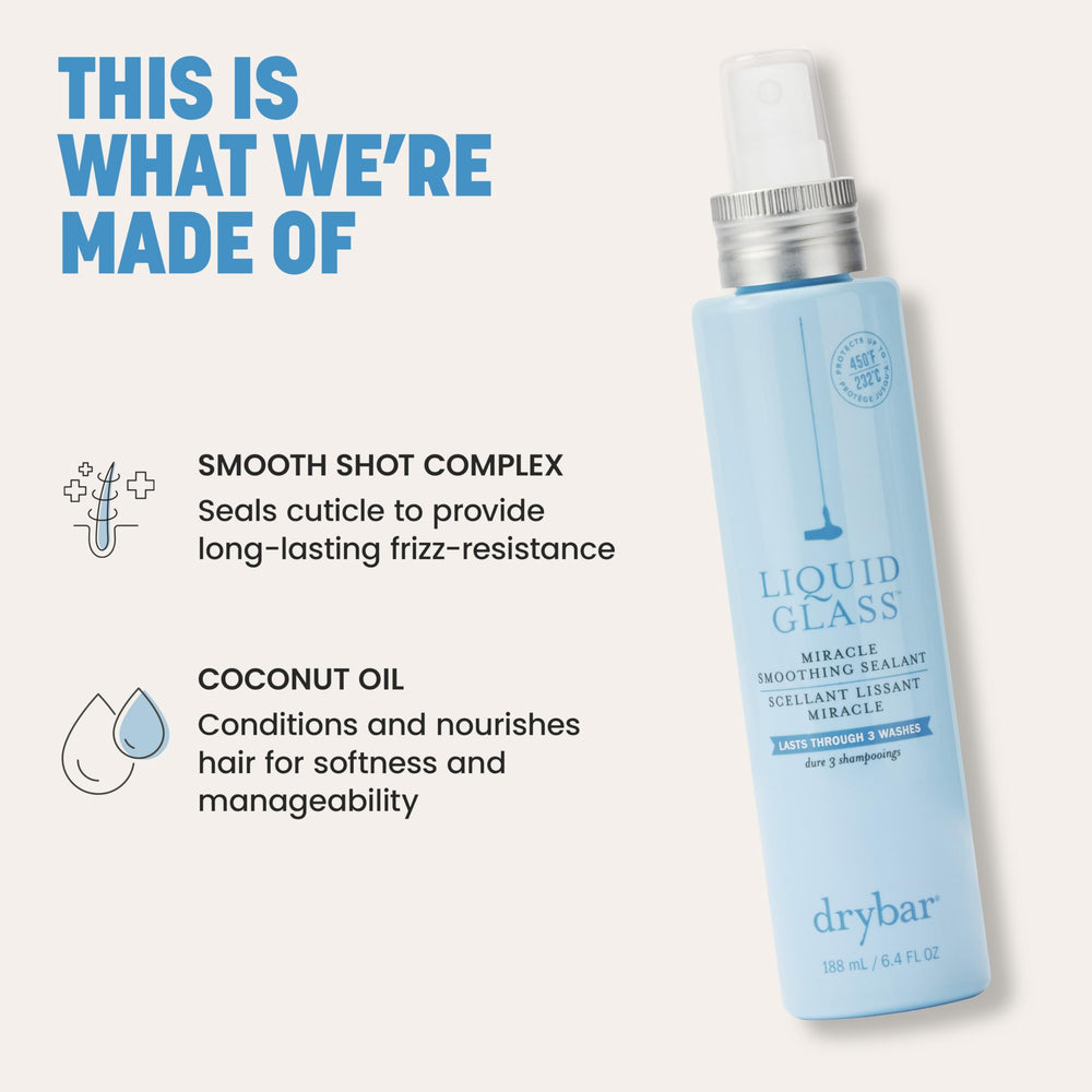 Drybar Liquid Glass combate el frizz para un acabado suave.