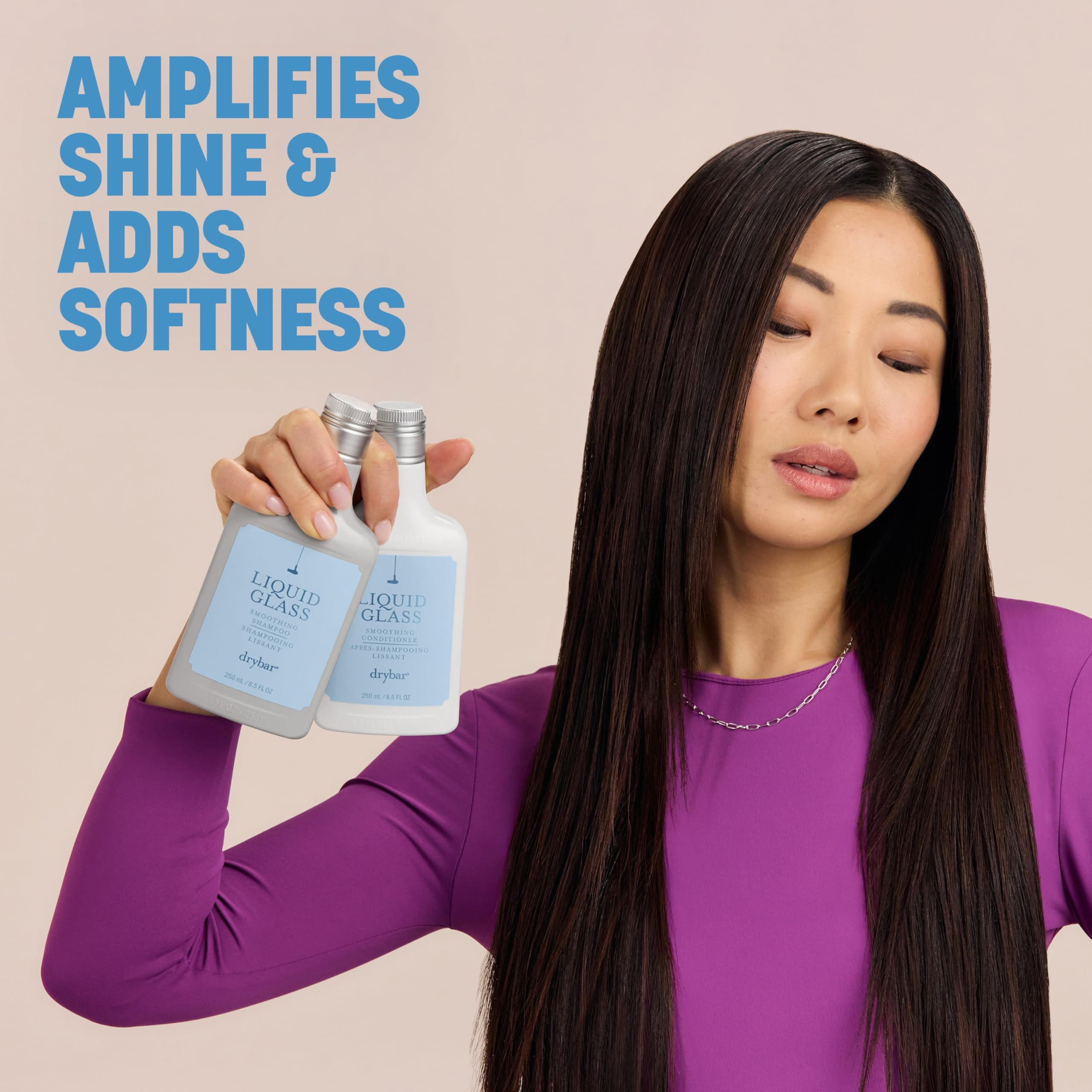 Hair strands look soft and manageable after cleansing