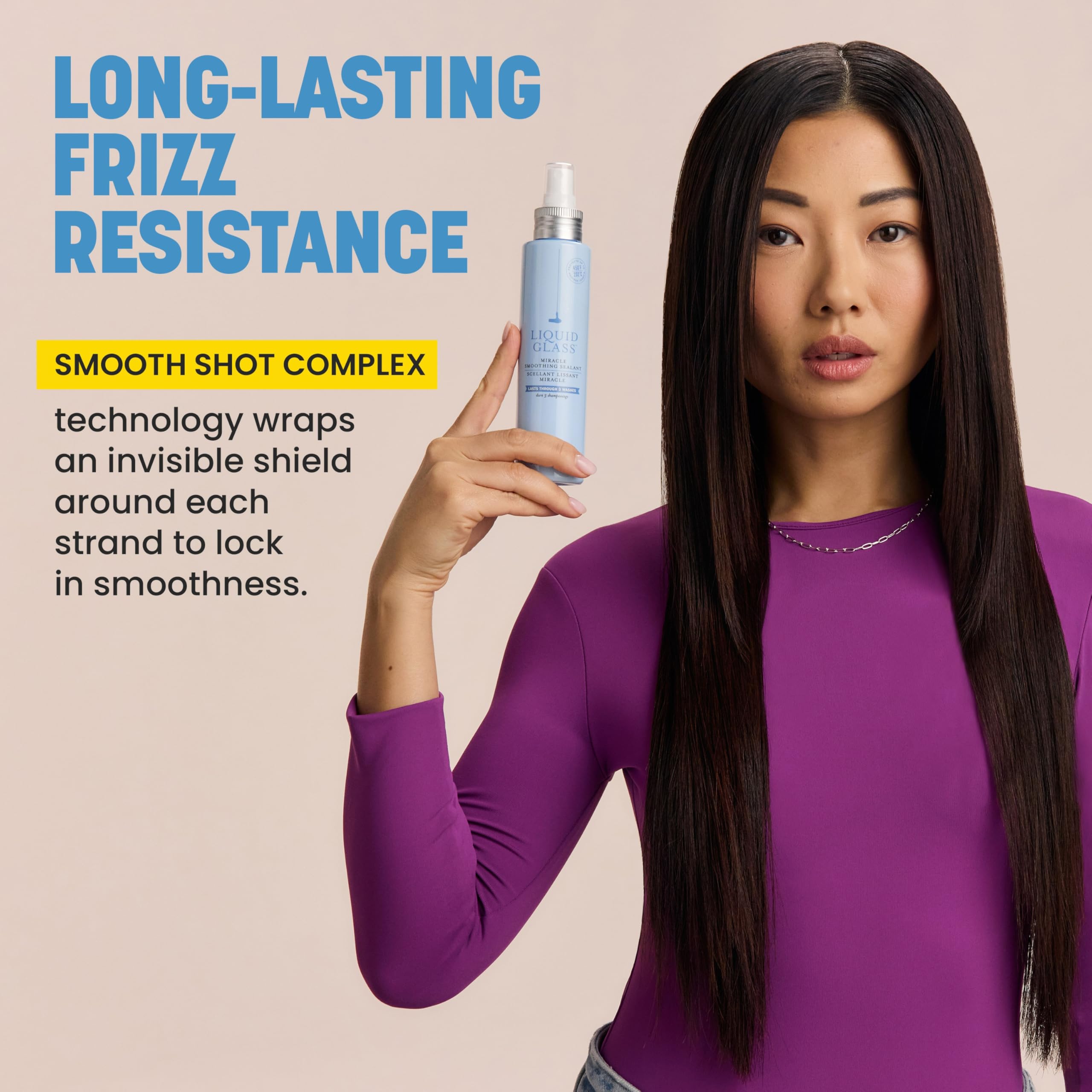 Drybar Liquid Glass features vegan keratin to help smooth the cuticle.