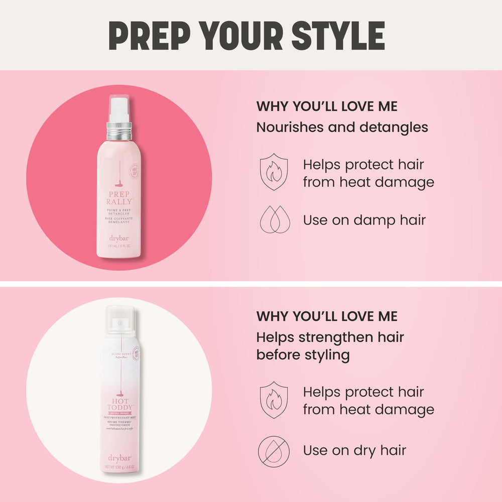 Drybar Prep Rally uses biotin and vitamins to nourish hair.