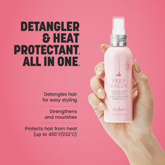 Drybar Prep Rally spray nozzle close-up for easy detangling application.