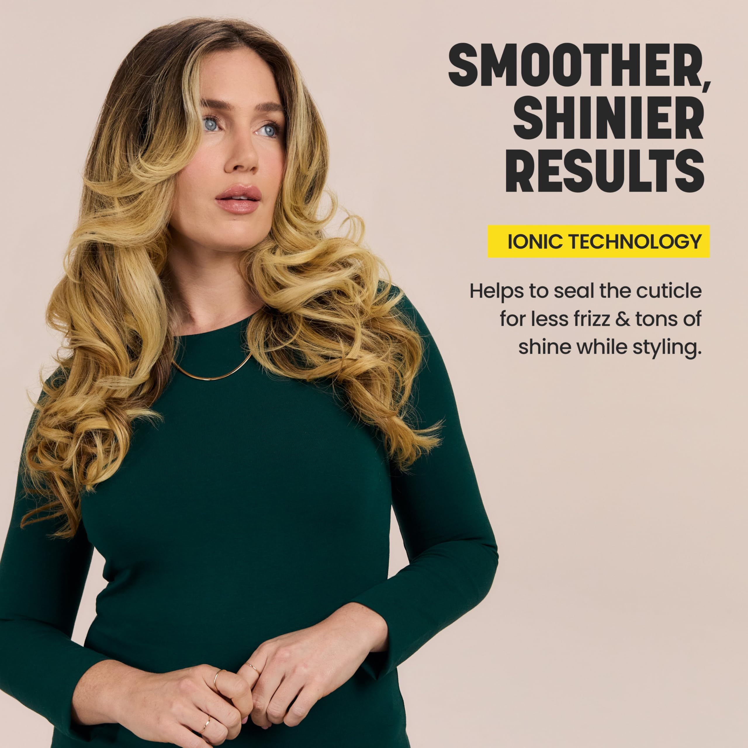 Drybar Roller Club frizz-control and shine enhancement in styling.