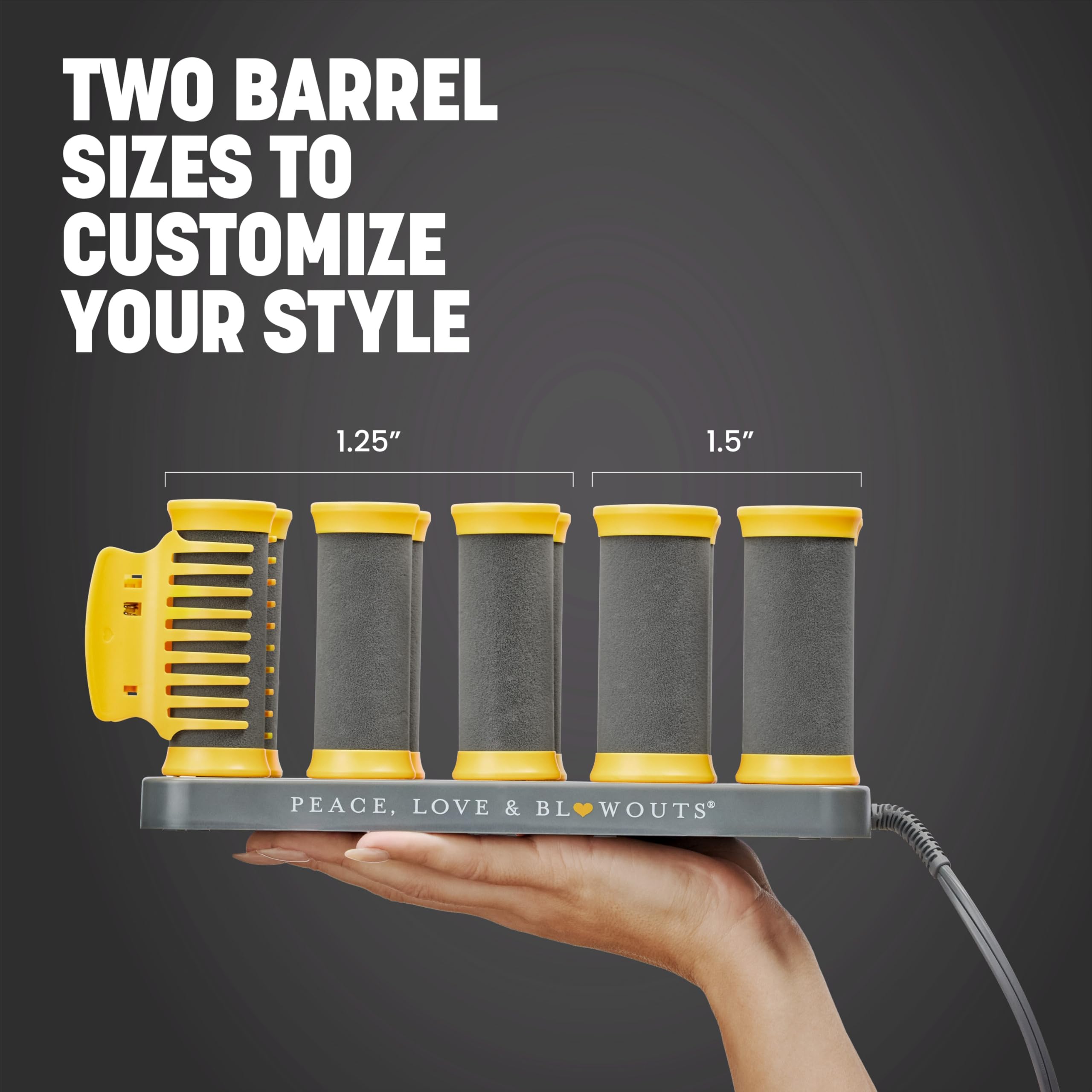 Drybar Roller Club voluminous curls with lasting bounce.