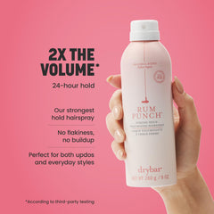 Drybar Rum Punch ultra-fine mist creates a smooth, flake-free finish.