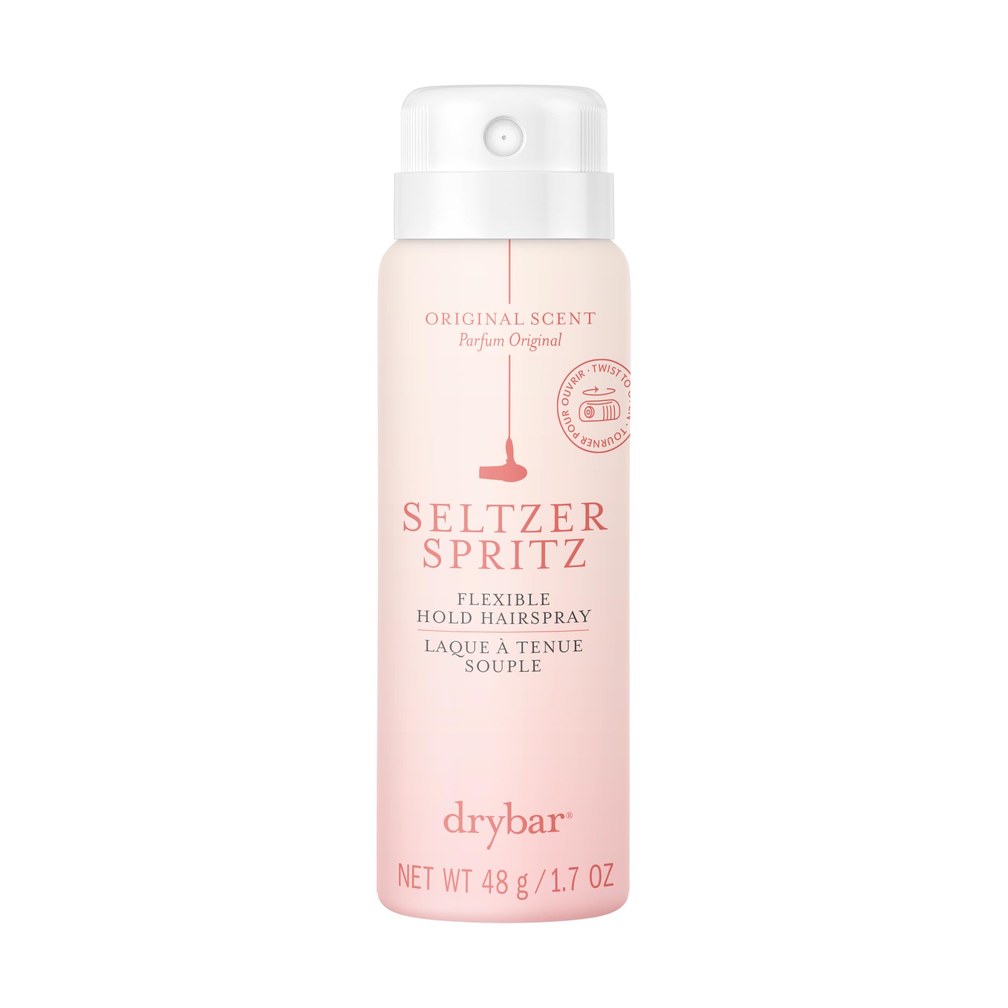 Drybar Seltzer Spritz atomizador ultrafino para aplicación uniforme y ligera.