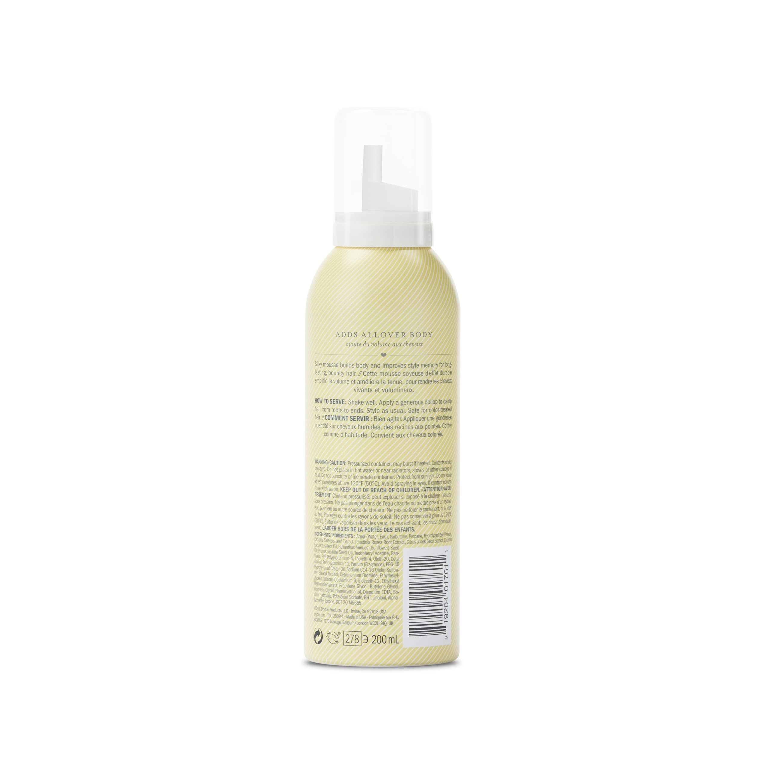 Drybar Southern Belle Volume Mousse applied to damp hair before styling