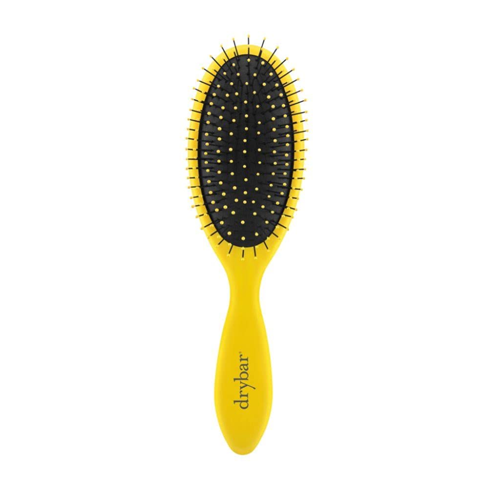 Drybar Super Lemon Drop detangling brush closeup for gentle detangling