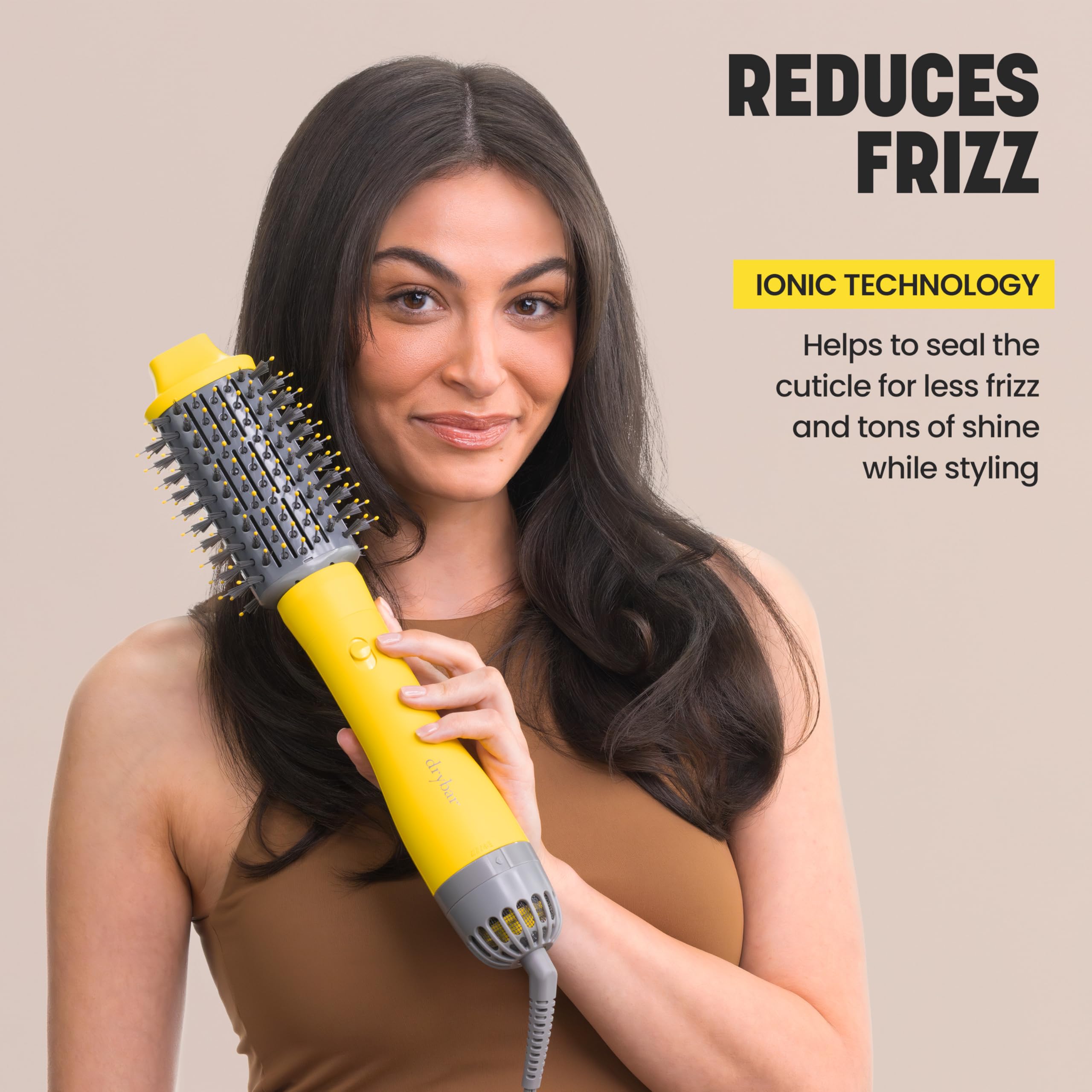 Drybar Triple Shot ionic technology boosts shine and frizz control.