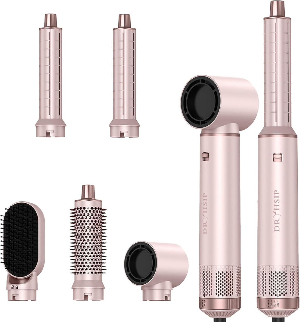 Dryhsip 5-in-1 hair styler pink front view for easy daily styling