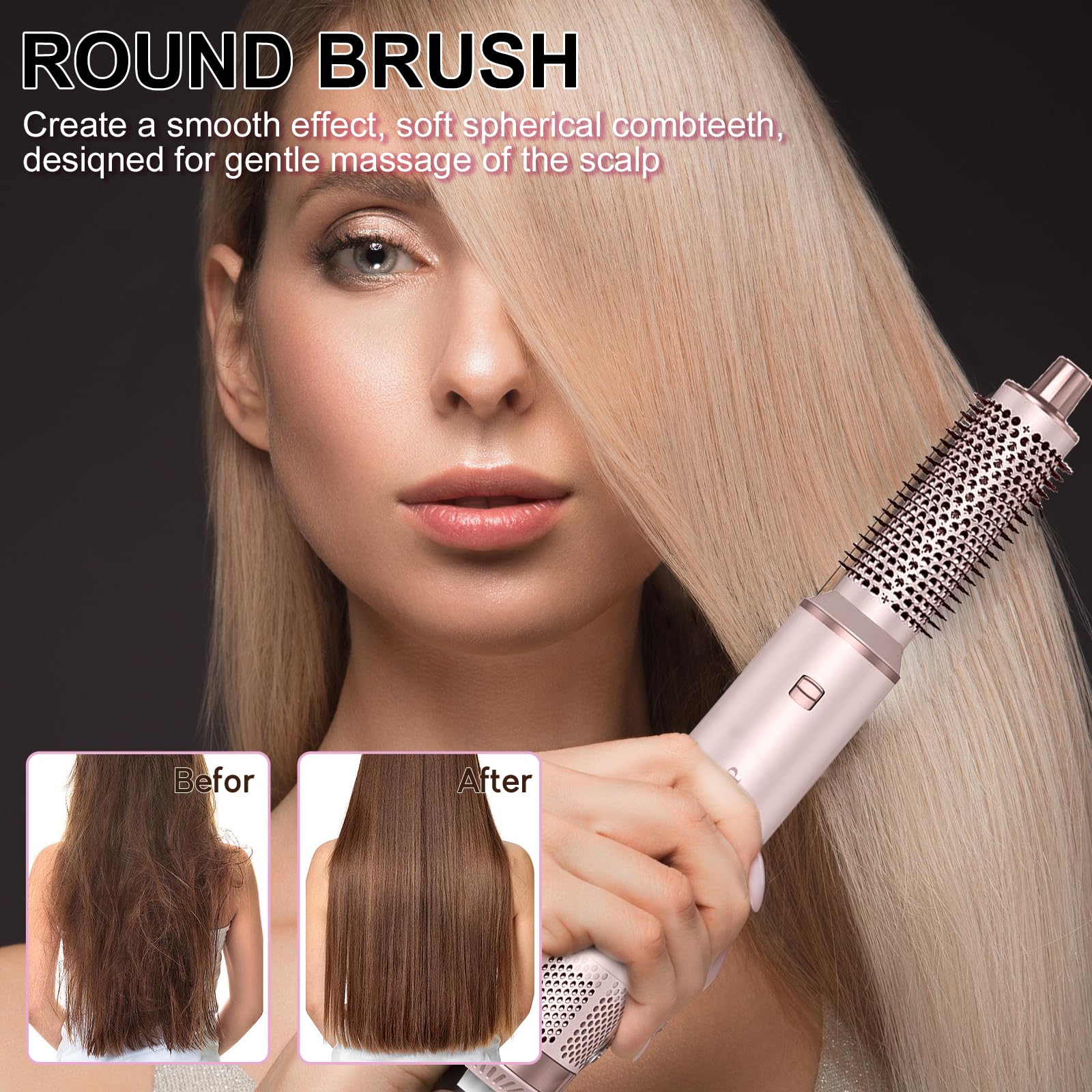 Dryhsip negative ion technology close-up for frizz reduction