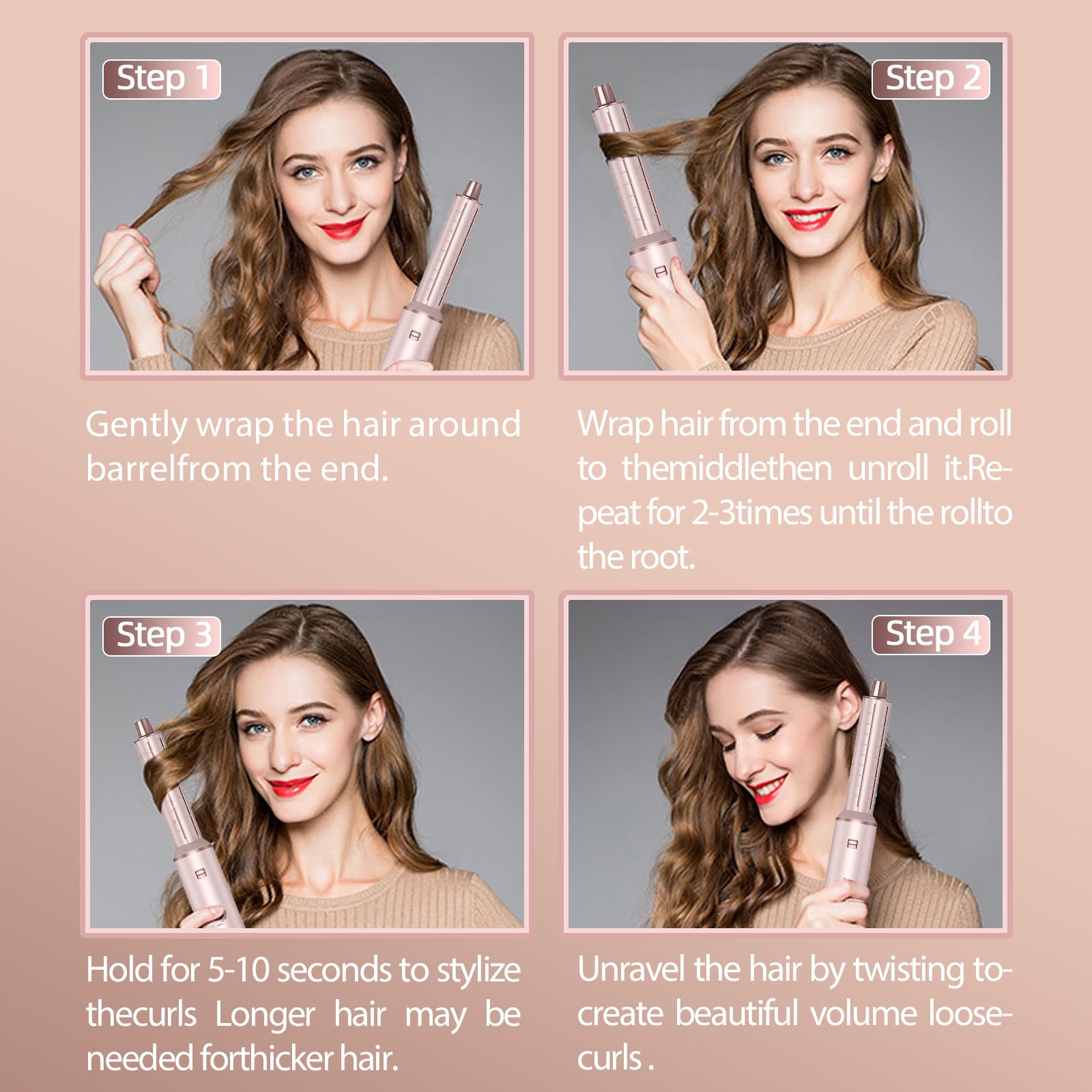 Dryhsip straightening brush pink in use on smooth hair