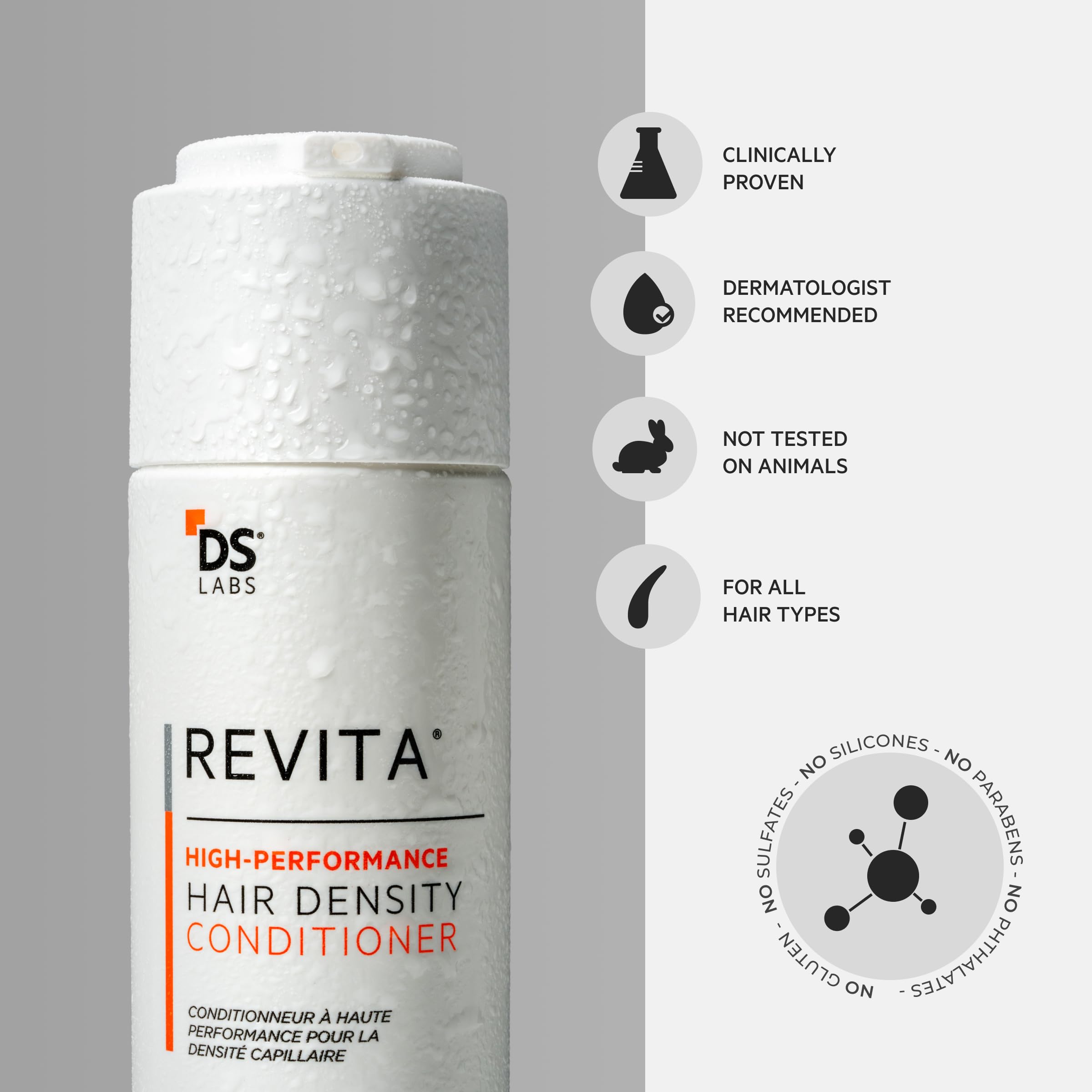 Revita Conditioner in-shower routine for daily care.