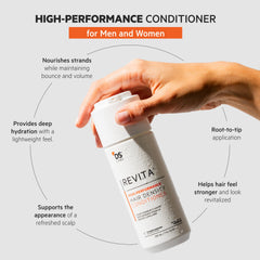Close-up of Revita Conditioner pump dispensing for easy application.