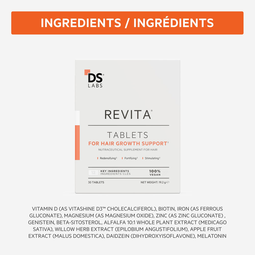 DS Laboratories Revita label close-up highlights ingredients.