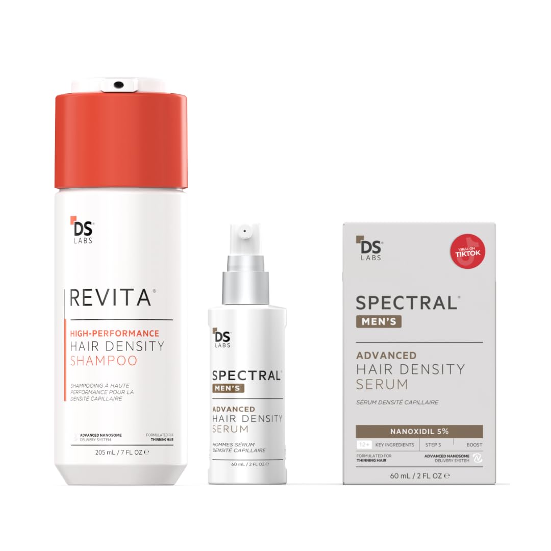 DS Laboratories Revita shampoo bottle close-up for a refreshing scalp cleanse