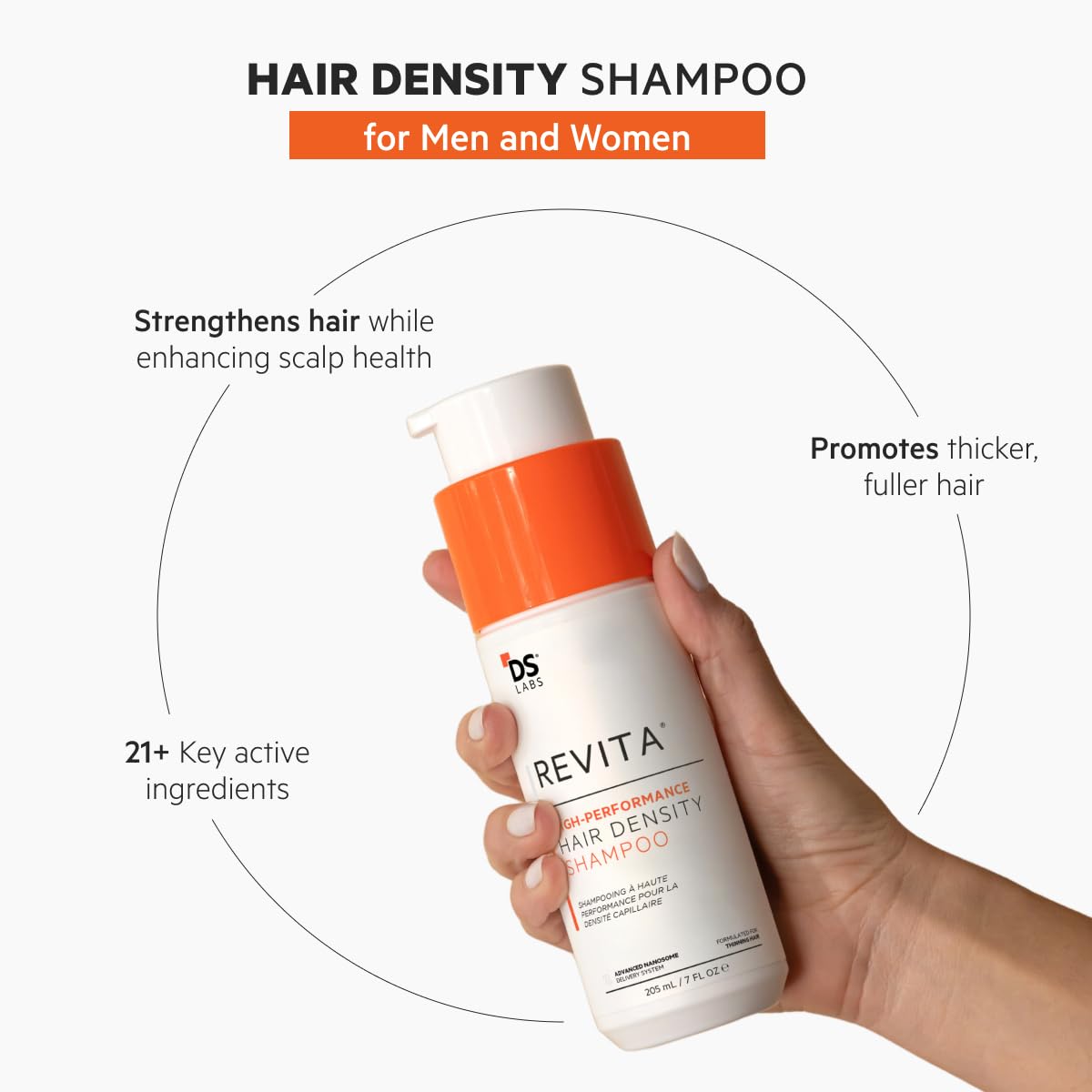 DS Laboratories Revita shampoo lather on the scalp shown for a clean start