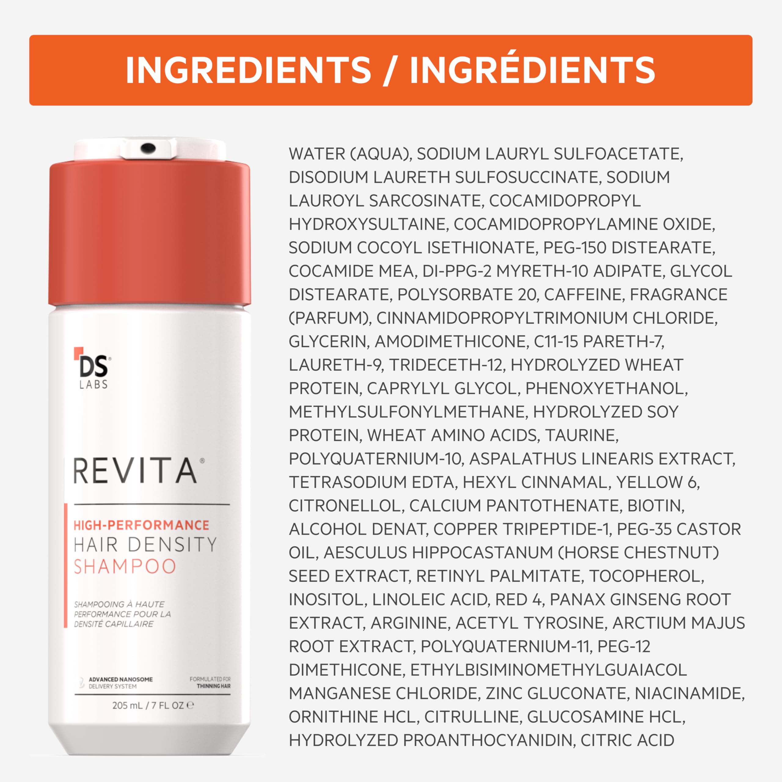 DS Laboratories Revita Shampoo showcase demonstrates versatile hair care for both men and women.