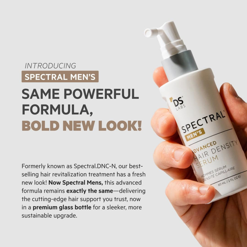 DS Laboratories Spectral Men’s serum texture on hair demonstrates quick absorption and non-greasy feel