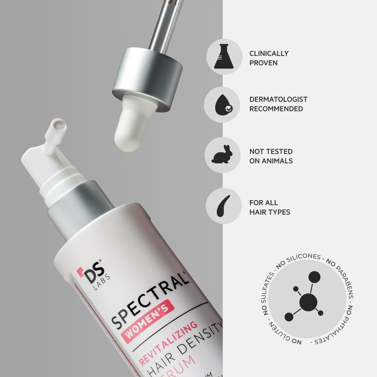 DS Laboratories Spectral after-use hair appearance and styling ease.
