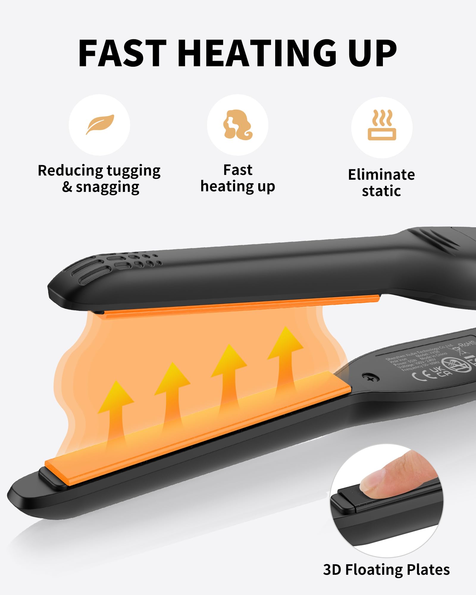 DSHOW flat iron supports universal voltage for worldwide use.