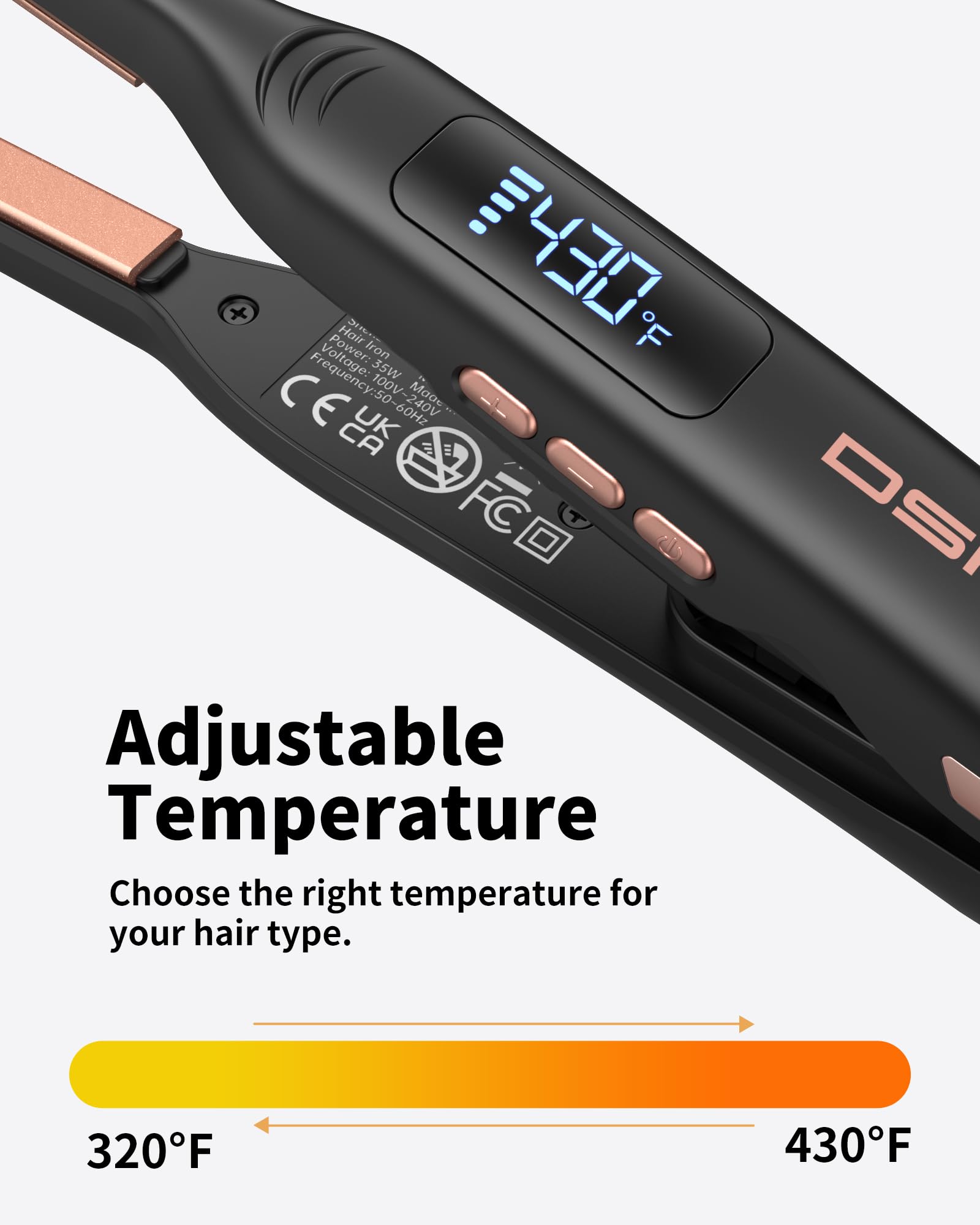 DSHOW PTC heater provides quick, even heat across the plates.