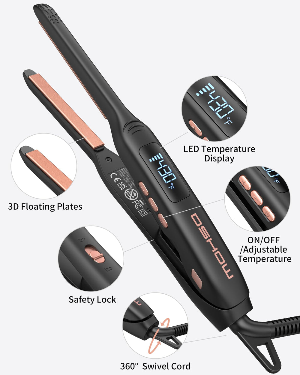 DSHOW safety latch and curved handle enable safe, comfortable use.