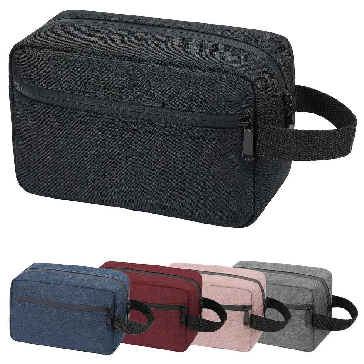 DSYSC travel toiletry bag in black with leak-proof protection for luggage