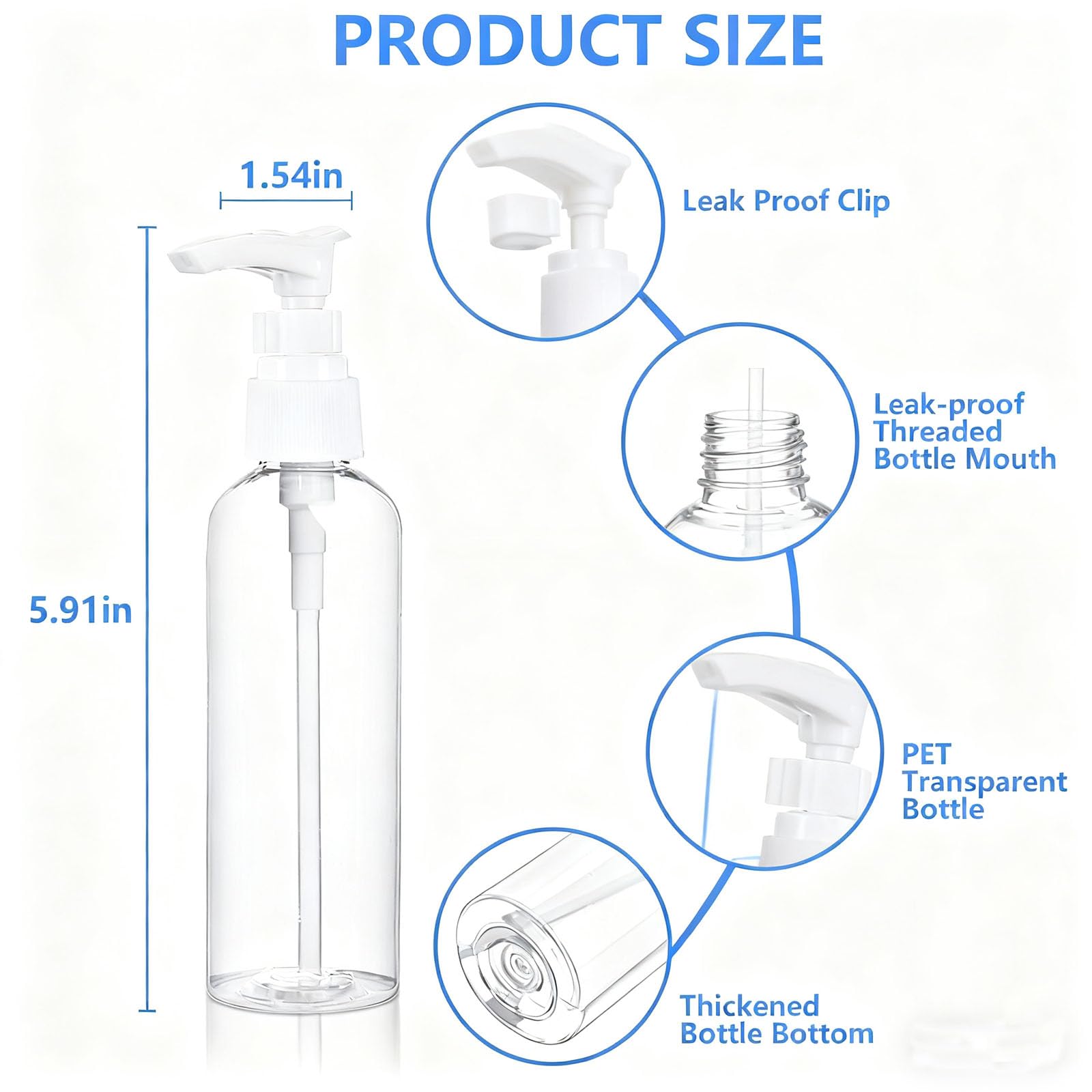 DTDNZKN BPA-free PET bottles provide safe, leak-resistant storage for toiletries.