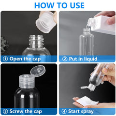 DTDNZKN compact, refillable 3.4 oz bottles designed for on-the-go use.