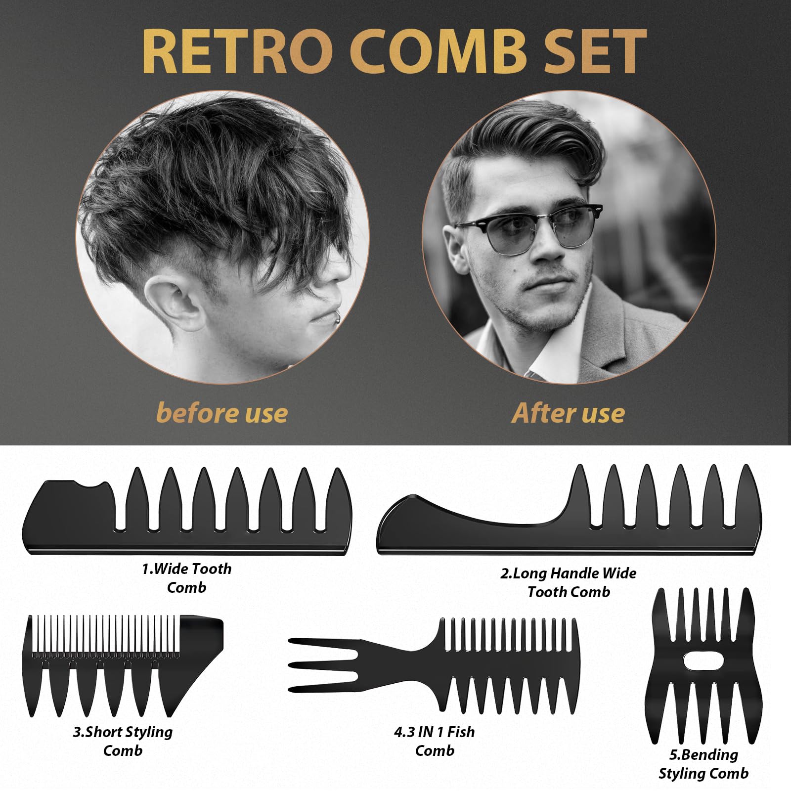 DUAIU double-sided teeth comb creates defined texture efficiently.