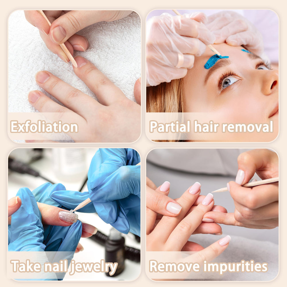 Versatile manicure and pedicure tool suitable for nail art prep and polish cleanup.